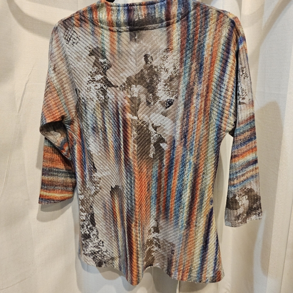 Colorful Striped Long Sleeve Women's Top - Picture 2 of 3
